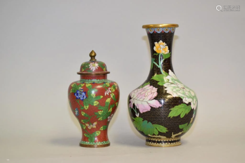 Two Chinese Cloisonne Vases