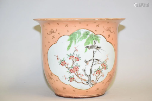 Qing Chinese Porcelain Famille Rose Flower Pot