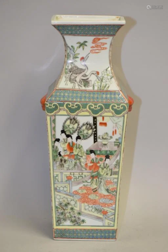 Large 19-20th C. Chinese Porcelain Wucai Vase