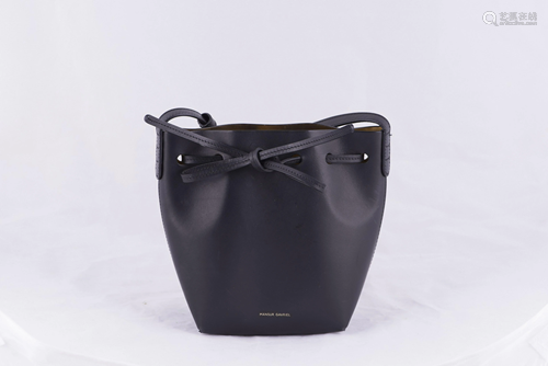 MANSUR GAVRIEL BLACK SILVER MINI MINI BUCKET BAG