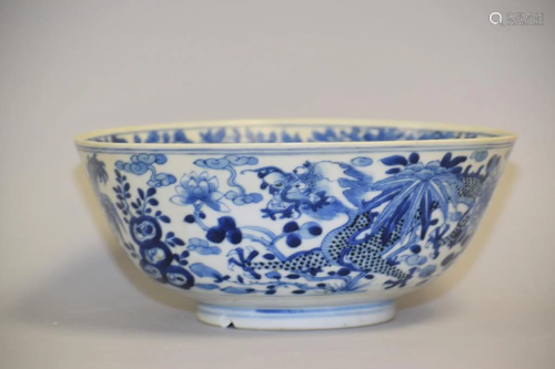 Qing Chinese Porcelain Blue and White Bowl
