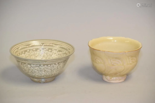 Two 19-20th C. Japanese Porcelain Tea Bowls