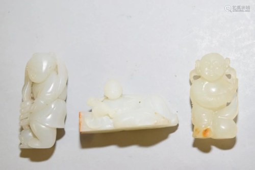 Group of Chinese Jade Carved Figure Amulets
