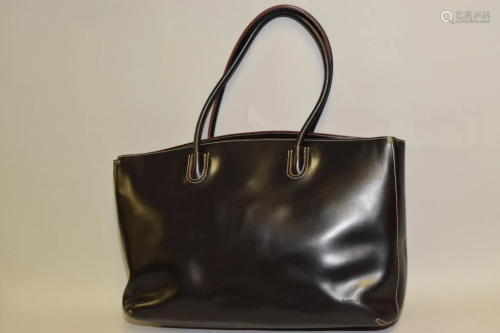 Lodis Black Leather Shoulder Bag