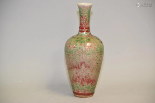 19-20th C. Chinese Porcelain Cowpea Red Glaze Vase