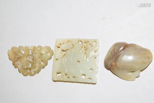 Group of 19-20th C. Chinese Jade Carved Amulets