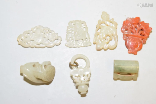 Group of Qing Chinese Jade Carved Amulets