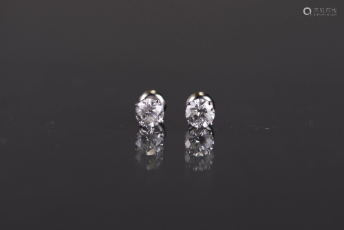 2.07CTW DIAMOND SOLITAIRE EARRINGS, WITH AIG CE…