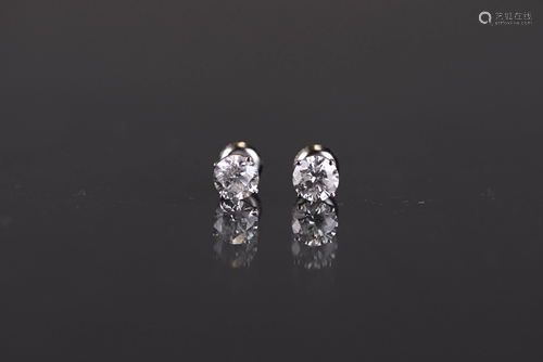 2.07CTW DIAMOND SOLITAIRE EARRINGS, WITH AIG CE…