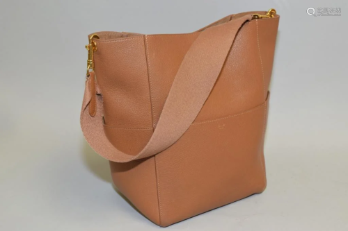 Celine Brown Leather Bucket Shoulder Bag