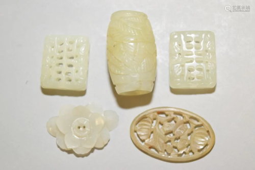 Group of Chinese Jade Carved Amulets