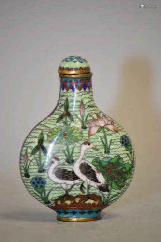19-20th C. Chinese Cloisonne Snuff Bottle