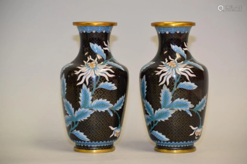 Pr. of Chinese Cloisonne Vases