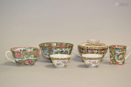 Five 19-20th C. Chinese Porcelain Famille Rose