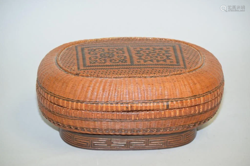 19-20th C. Chinese Bamboo Weave Box