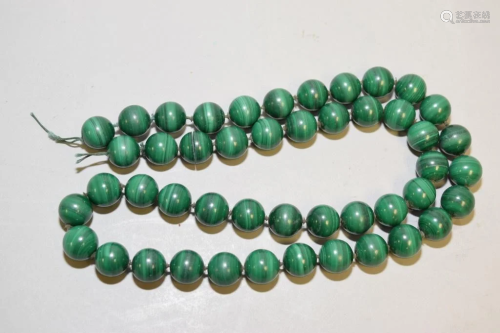 Group of Chinese Malachite Carved Beads