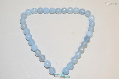 Group of Chinese Blue Quartz Carved Beads