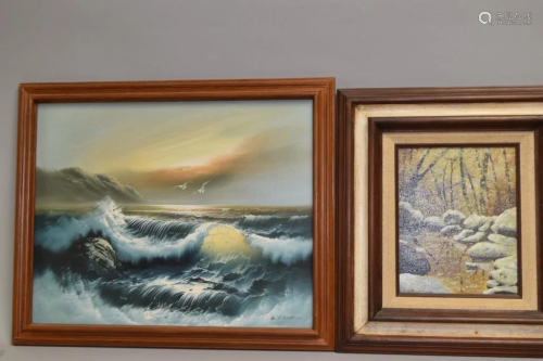 Two Oil Paintings on Canvas, B. Russell and Other