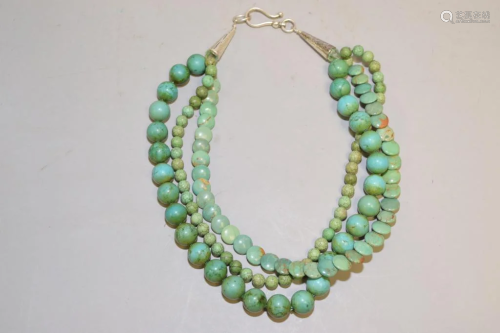 Chinese Natural Turquoise Bead Necklace