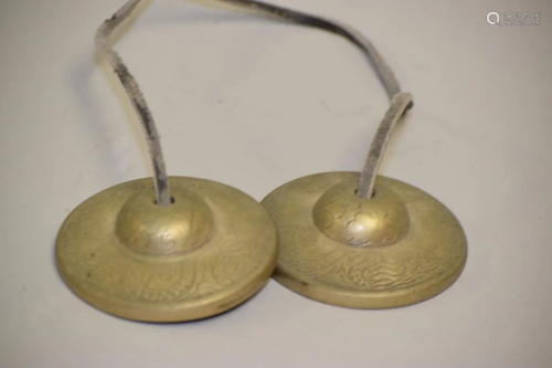 Pr. of Chinese Tibetan Bronze Cymbals