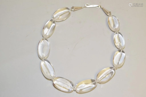 Chinese Natural Rock Crystal Bead Necklace