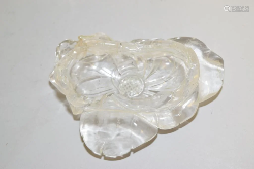 Qing Chinese Natural Rock Crystal Carved Brush Washer