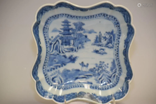 18-19th C. Chinese Export Porcelain B&W Plate
