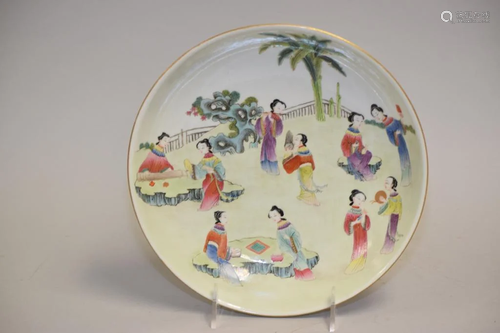 19-20th C. Chinese Porcelain Famille Rose Plate