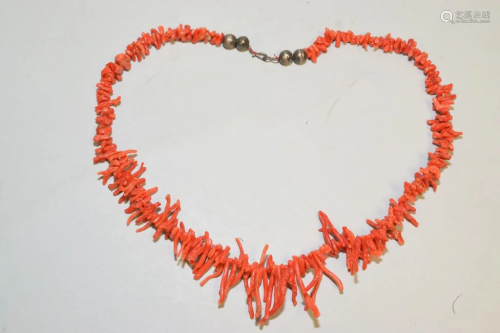 Chinese Red Coral Necklace