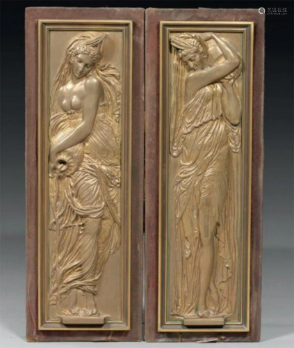 A Pair of Bronze Carvings