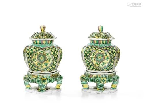 A Rare Pair of Chinese Famille Noire Jars