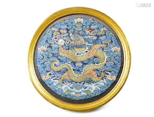 A Chinese Imperial Silk Roundel