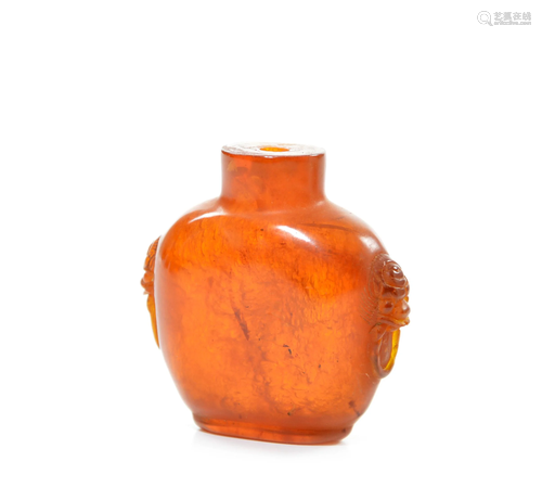 A Chinese Amber Snuff Bottle