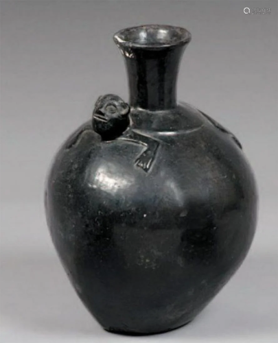 A Black Ceramic Jar