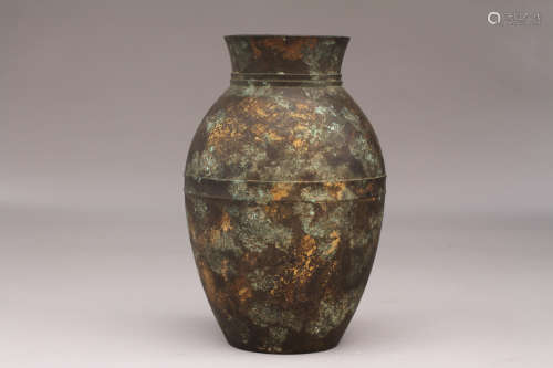 漢   青銅鍍金壺