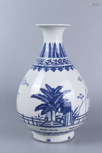 chinese blue and white porcelain pear-shaped vase