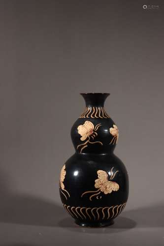 chinese jizhou kiln porcelain double gourd vase