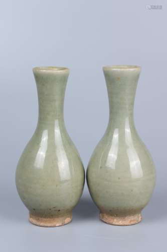 pair of chinese longquan kiln porcelain vases