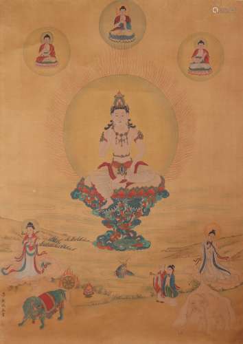 chinese ding guanpeng's buddha painting