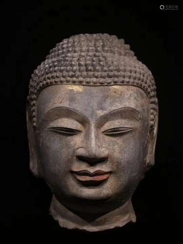 chinese qingshi stone buddha head