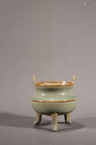 chinese longquan kiln porcelain tripod censer