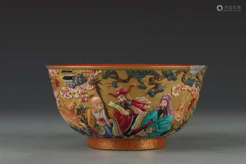 chinese relief-mould porcelain bowl
