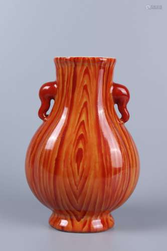 chinese wood-imitation glazed porcelain pot
