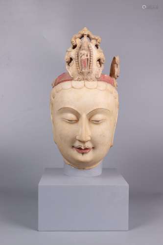 chinese stone carving buddha head