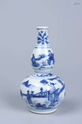 chinese blue and white porcelain double gourd vase