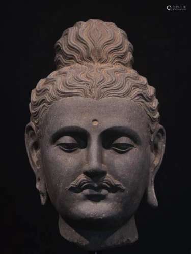 chinese Kendra grey schist Buddha head