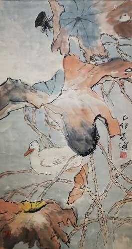 chinese painting of duck