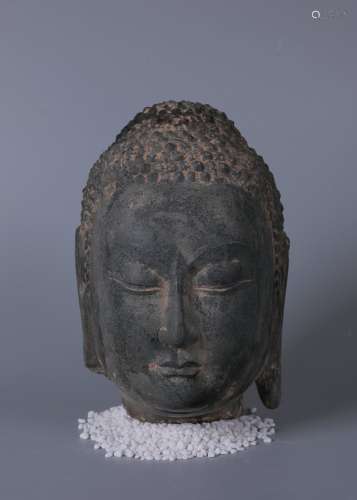 chinese qingshi stone buddha head