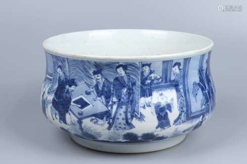 chinese blue and white porcelain washer