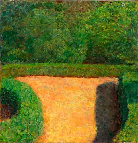 Jan RAUCHWERGER (1942)Vue d'un jardin, 1987Huile sur panneau...